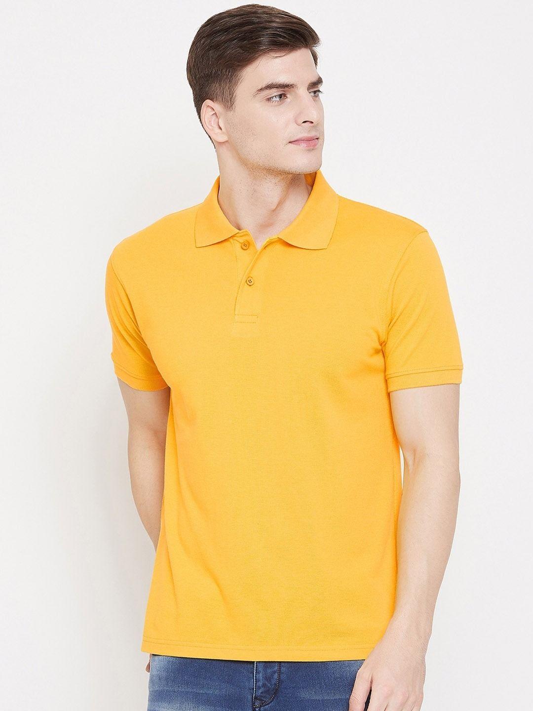 Men's Cotton Blend Solid Polo T-Shirt – Half Sleeves | Yellow (M to XXL)