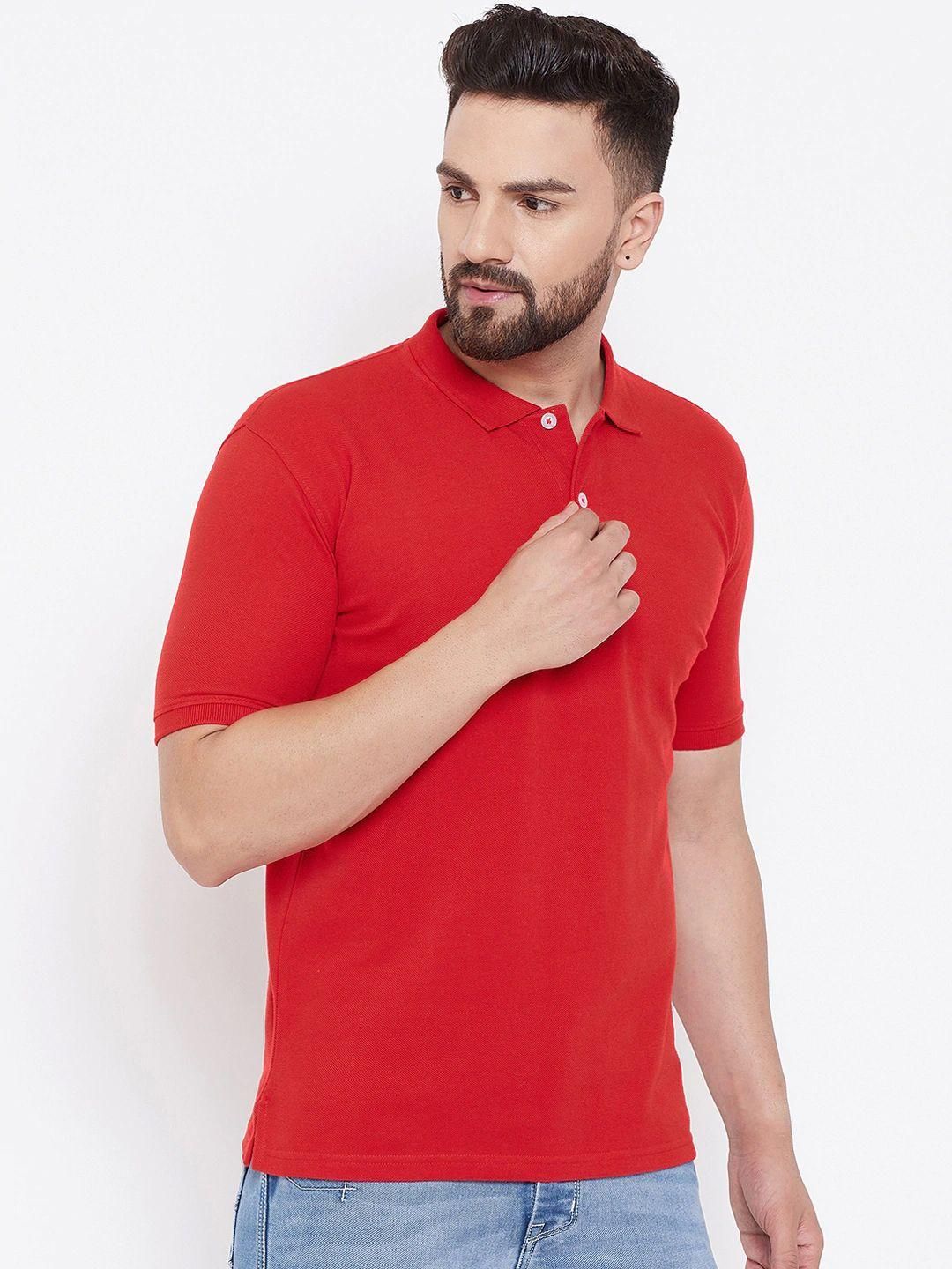 Men's Cotton Blend Solid Polo T-Shirt – Half Sleeves | Red (M to XXL)