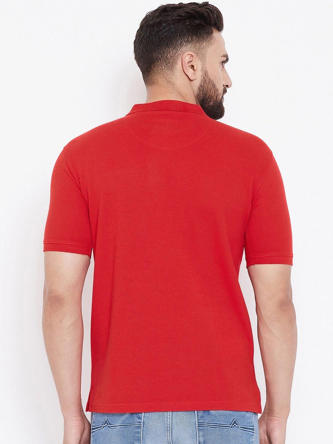 Men's Cotton Blend Solid Polo T-Shirt – Half Sleeves | Red (M to XXL)